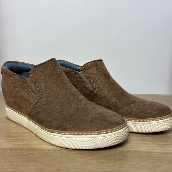 Dr. Scholl’s Suede Slip-On Wedge Sneakers Brown - Picture 1 of 5